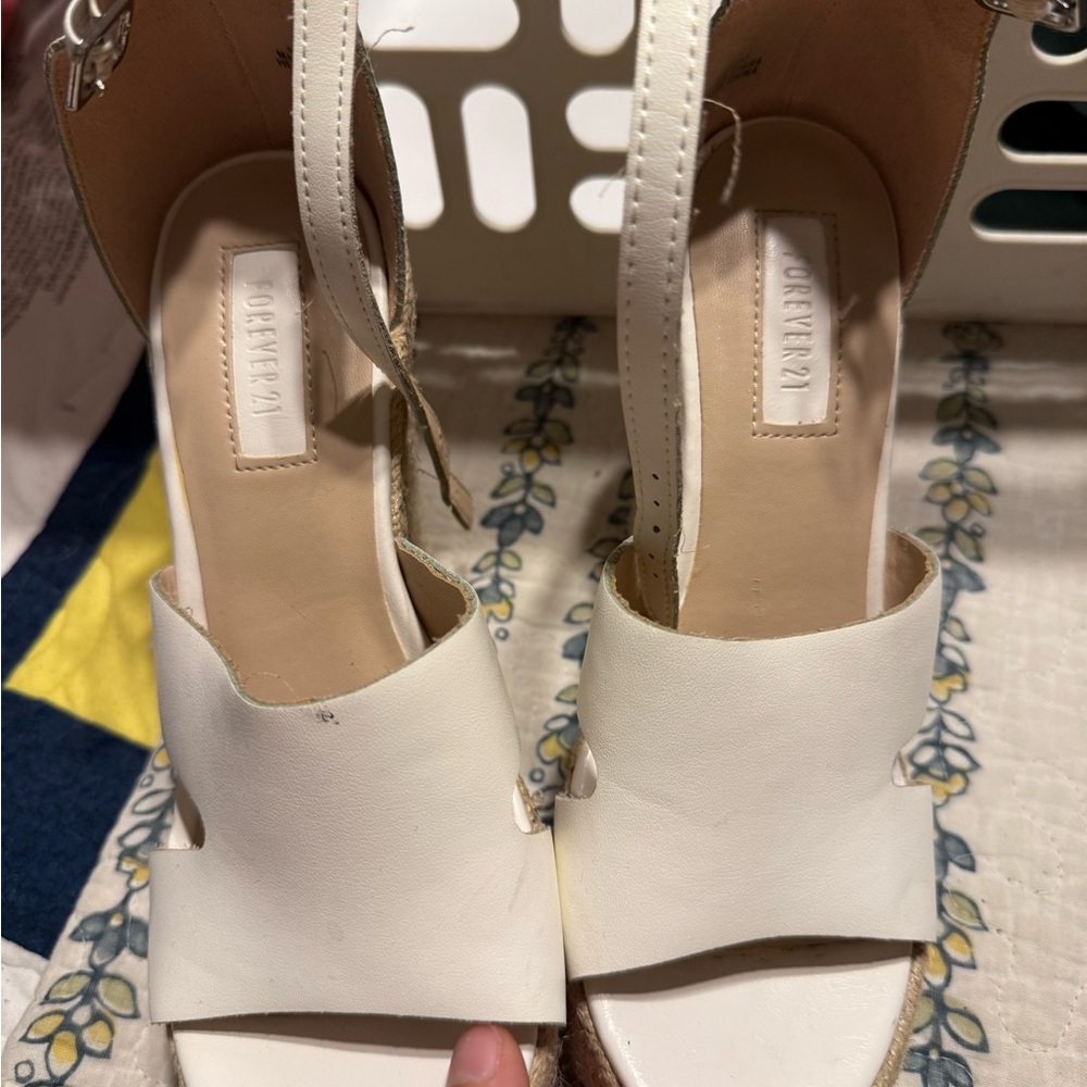 Forever 21 Cream Heeled Sandals
